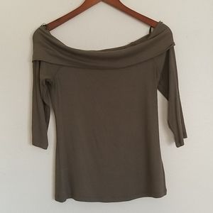 Anthropologe Ribbed Off the Shoulder Top